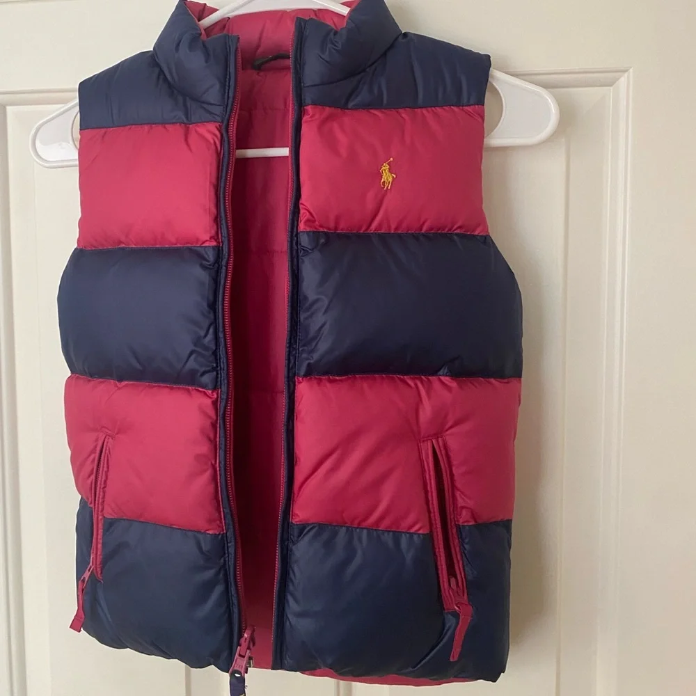 Ralph Lauren Kids Reversible Pink and Navy Vest
